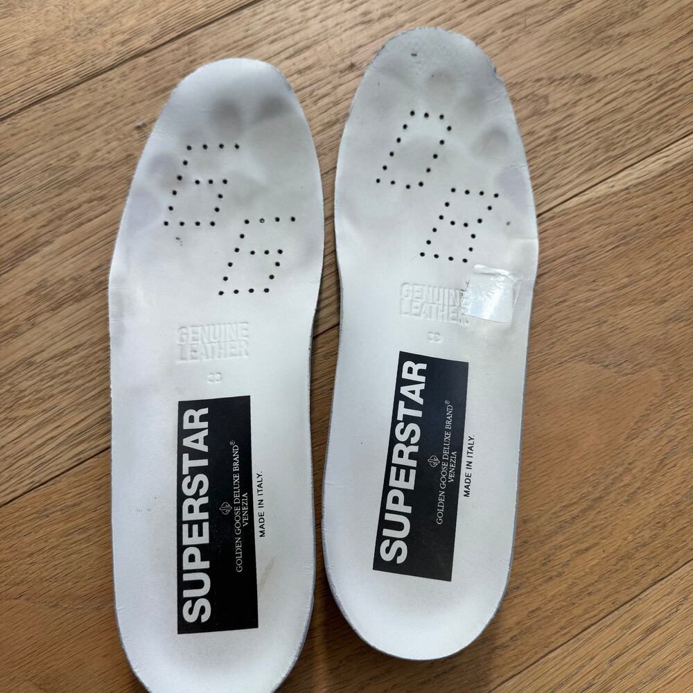 Golden Goose Superstar Sneaker White Leather Turquoise Stitching EU 38/8US - Picture 9 of 12